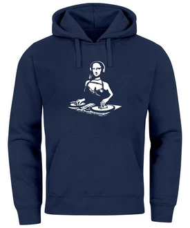 Neverless Hoodie Herren Mona Lisa Techno Festival DJ Electronic Music Rave Dunkelblau/Blau Neverless Hoodie Herren Mona Lisa Techno Festival DJ Electronic Music Rave Dunkelblau/Blau
