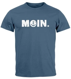 Print-Shirt Herren T-Shirt Schriftzug Moin Dialekt Norden Hamburg Anker Print mit Print