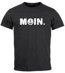 Neverless Herren T-Shirt Schriftzug Moin Dialekt Norden Hamburg Anker Schwarz/Beige/Hellblau/Dunkelgrün/Grau