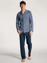 CALIDA Pyjama Relax Choice mit Knöpfen indigo/blau