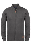 Blend Norman Herren Strickjacke Cardigan Feinstrick mit Stehkragen und Reißverschluss (70155) Dunkelgrau/Grau
