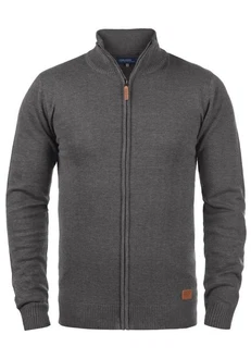 Blend Norman Herren Strickjacke Cardigan Feinstrick mit Stehkragen und Reißverschluss (70155) Dunkelgrau/Grau