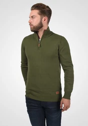 Blend Robin Herren Strickpullover Troyer Mit Stehkragen Und Reißverschluss (70815) Dunkelgrün