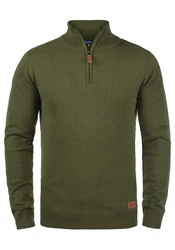 Blend Robin Herren Strickpullover Troyer Mit Stehkragen Und Reißverschluss (70815) Dunkelgrün