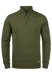 Blend Robin Herren Strickpullover Troyer Mit Stehkragen Und Reißverschluss (70815) Dunkelgrün