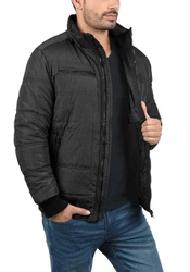 Blend Boris Herren Winterjacke Steppjacke mit Kapuze und Stehkragen (74655) Dunkelgrau/Schwarz/Grau