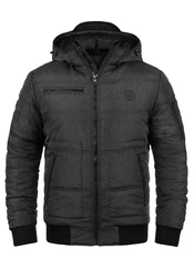 Blend Boris Herren Winterjacke Steppjacke mit Kapuze und Stehkragen (74655) Dunkelgrau/Schwarz/Grau