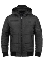 Blend Boris Herren Winterjacke Steppjacke mit Kapuze und Stehkragen (74655) Dunkelgrau/Schwarz/Grau