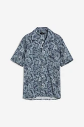Cinque Blusenshirt Kurzarmhemd dunkelblau