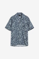 Cinque Blusenshirt Kurzarmhemd dunkelblau