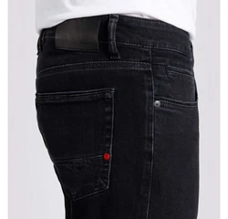 MAC Straight 5-Pocket Jeans (1-tlg) Dunkelblau/Schwarz