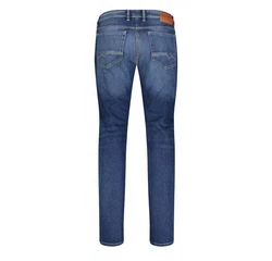 MAC Straight 5-Pocket Jeans (1-tlg) Dunkelblau/Orange/Blau