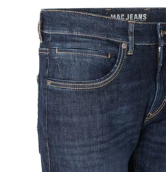 MAC Straight 5-Pocket Jeans (1-tlg) Dunkelblau/Orange/Blau