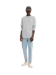 TOM TAILOR Denim Strickpullover BASIC Grau/Hellgrau