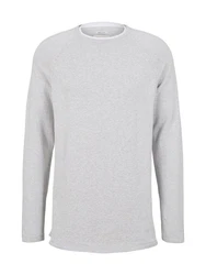 TOM TAILOR Denim Strickpullover BASIC Grau/Hellgrau