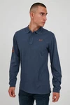 Blend Langarm-Poloshirt BLEND BHDahoud Hellblau/Blau/Dunkelblau/Braun