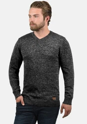 Blend Herren Strickpullover V-Ausschnitt Dansel Dunkelgrau/Grau/Schwarz