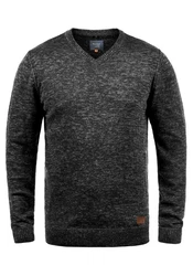 Blend Herren Strickpullover V-Ausschnitt Dansel Dunkelgrau/Grau/Schwarz