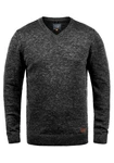 Blend Herren Strickpullover V-Ausschnitt Dansel Dunkelgrau/Grau/Schwarz