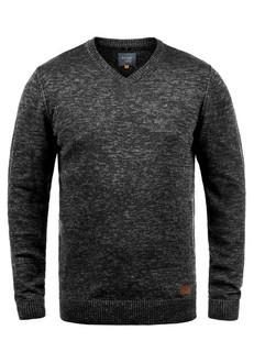 Blend Herren Strickpullover V-Ausschnitt Dansel Dunkelgrau/Grau/Schwarz