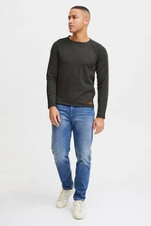 Blend Strickpullover Style BHJohn Dunkelgrau/Grau