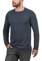 Blend Strickpullover Style BHJohn Dunkelblau/Grau/Dunkelgrau