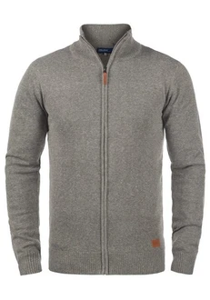 Blend Norman Herren Strickjacke Cardigan Feinstrick mit Stehkragen und Reißverschluss (70155) Grau/Dunkelgrau/Hellgrau