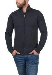 Blend Norman Herren Strickjacke Cardigan Feinstrick mit Stehkragen und Reißverschluss (70155) Dunkelgrau/Dunkelblau/Schwarz/Grau
