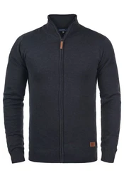 Blend Norman Herren Strickjacke Cardigan Feinstrick mit Stehkragen und Reißverschluss (70155) Dunkelgrau/Dunkelblau/Schwarz/Grau