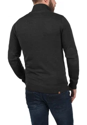 Blend Norman Herren Strickjacke Cardigan Feinstrick mit Stehkragen und Reißverschluss (70155) Dunkelgrau/Grau/Schwarz