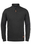 Blend Robin Herren Strickpullover Troyer Mit Stehkragen Und Reißverschluss (70815) Dunkelgrau/Grau