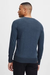 Blend Gandolf Herren Strickpullover Feinstrick Pullover Mit Rundhals (BHGandolf) Dunkelblau/Hellblau/Blau