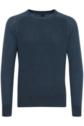 Blend Gandolf Herren Strickpullover Feinstrick Pullover Mit Rundhals (BHGandolf) Dunkelblau/Hellblau/Blau