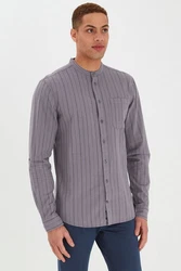 Blend Langarmhemd BHShirt Lila/Grau/Fliederfarben/Hellgrau