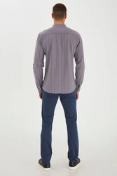 Blend Langarmhemd BHShirt Lila/Grau/Fliederfarben/Hellgrau
