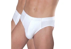 HERMKO Slip 8300 2er Pack Herren mit Dehnbund Creme/Weiß