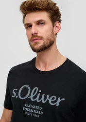 s.Oliver Herren T-Shirt 2139909 Silber/Schwarz/Grau