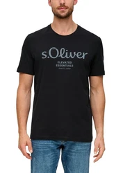 s.Oliver Herren T-Shirt 2139909 Silber/Schwarz/Grau