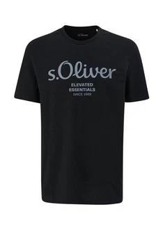 s.Oliver Herren T-Shirt 2139909 Silber/Schwarz/Grau