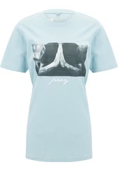 MisterTee Kurzarmshirt Ladies Pray Tee Hellblau/Blau