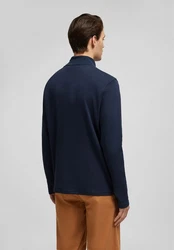 HECHTER PARIS Poloshirt Mit Rollkragen Dunkelblau