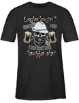 Shirtracer T-Shirt Lederhose Spruch Lausbua Bayrisch Party Тrinken Herren Dunkelgrau/Schwarz/Grau/Braun