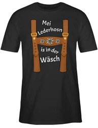 Shirtracer T-Shirt Meine Lederhose ist in der Wäsche Mode für Oktoberfest Herren Braun