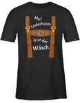 Shirtracer T-Shirt Meine Lederhose ist in der Wäsche Mode für Oktoberfest Herren Braun