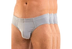 HERMKO Slip 3300 Herren Slip 3er Pack Grau/Blau/Braun