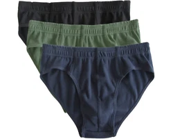 HERMKO Slip 3300 Herren Slip 3er Pack Dunkelgrün/Grün