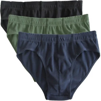 HERMKO Slip 3300 Herren Slip 3er Pack Dunkelgrün/Grün