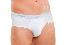 HERMKO Slip 3er Pack Weiß/Creme/Grau