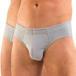 HERMKO Slip 8300 2er Pack Herren mit Dehnbund Grau/Blau/Hellgrau/Beige/Braun
