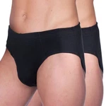 HERMKO Slip 8300 2er Pack Herren mit Dehnbund Schwarz/Braun